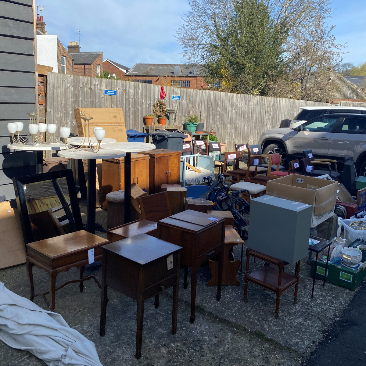 Free items at the forecourt sale