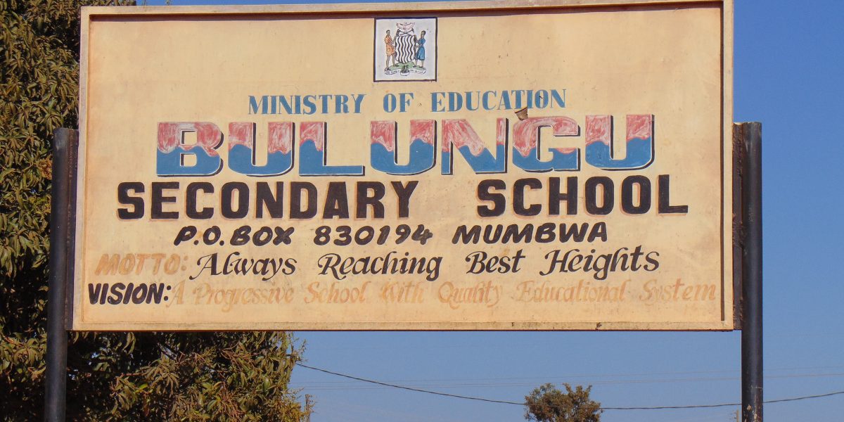 Bulungu Secondary School sign small